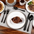 thumbnail image 6 of 24-Piece Black Silverware Set with Steak Knives, Food-Grade Stainless Steel Flatware Set for 4, Mirror Polished Utensils Set for Kitchen Restaurant, Include Knife Fork Spoon Set, 6 of 8