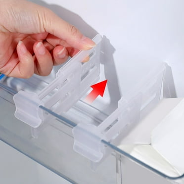 WHAMVOX White Plastic Adjustable Refrigerator Dividers for Organizing Fridge Side Doors and Drawers