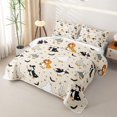 thumbnail image 3 of Manfei Cute Cartoon Goose Bed Spread Queen,Black Halloween Bat Queen Coverlet Set,3pcs,1 Quilt and 2 Pillowcases, 3 of 7