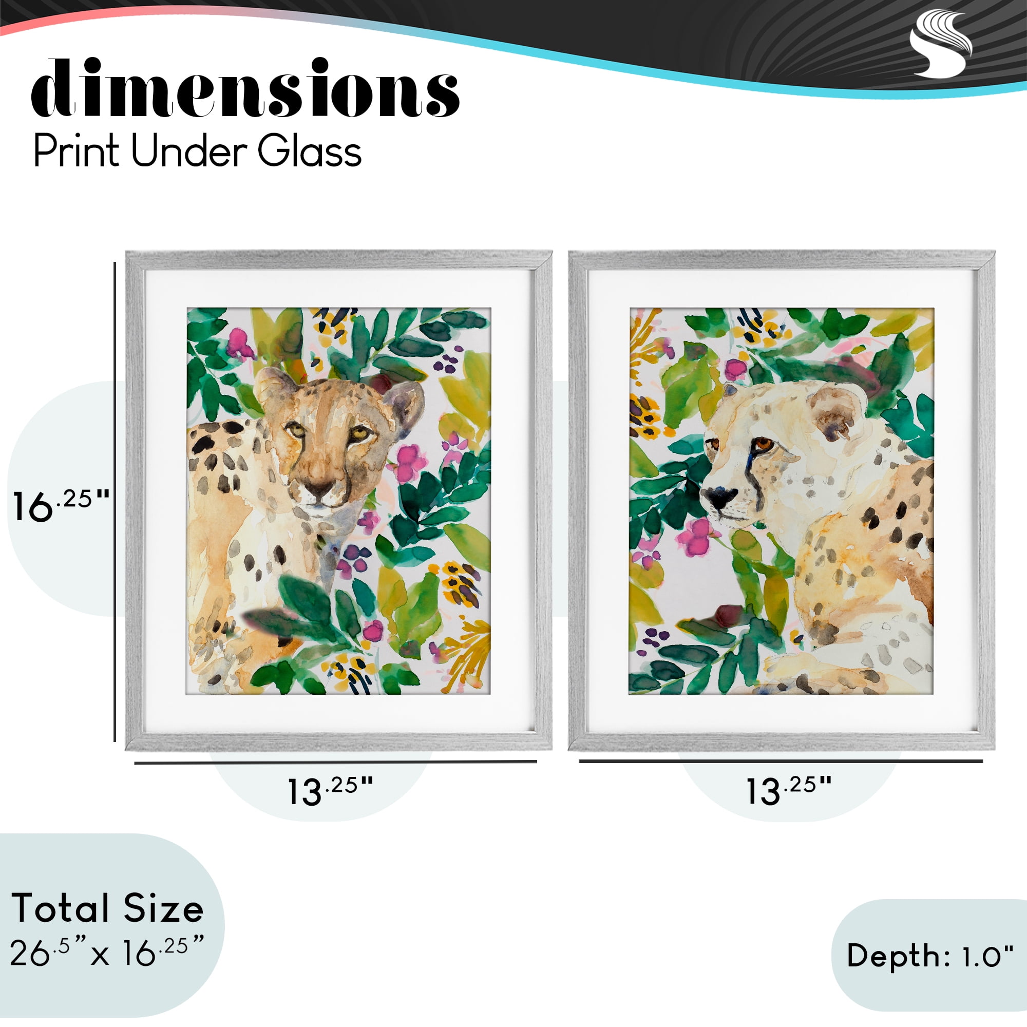 Stupell Industries Botanical Garden Wildlife 2 Piece Gray Framed Print Under Glass Set, design by Lanie Loreth