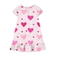 thumbnail image 4 of Atogsazn Girls Summer Hearts Nightgown Kids Flowy Ruffle Short Sleeve Loose Fit Dress Dressy Casual Dress Pink 10-11 Years Fashion, 4 of 9