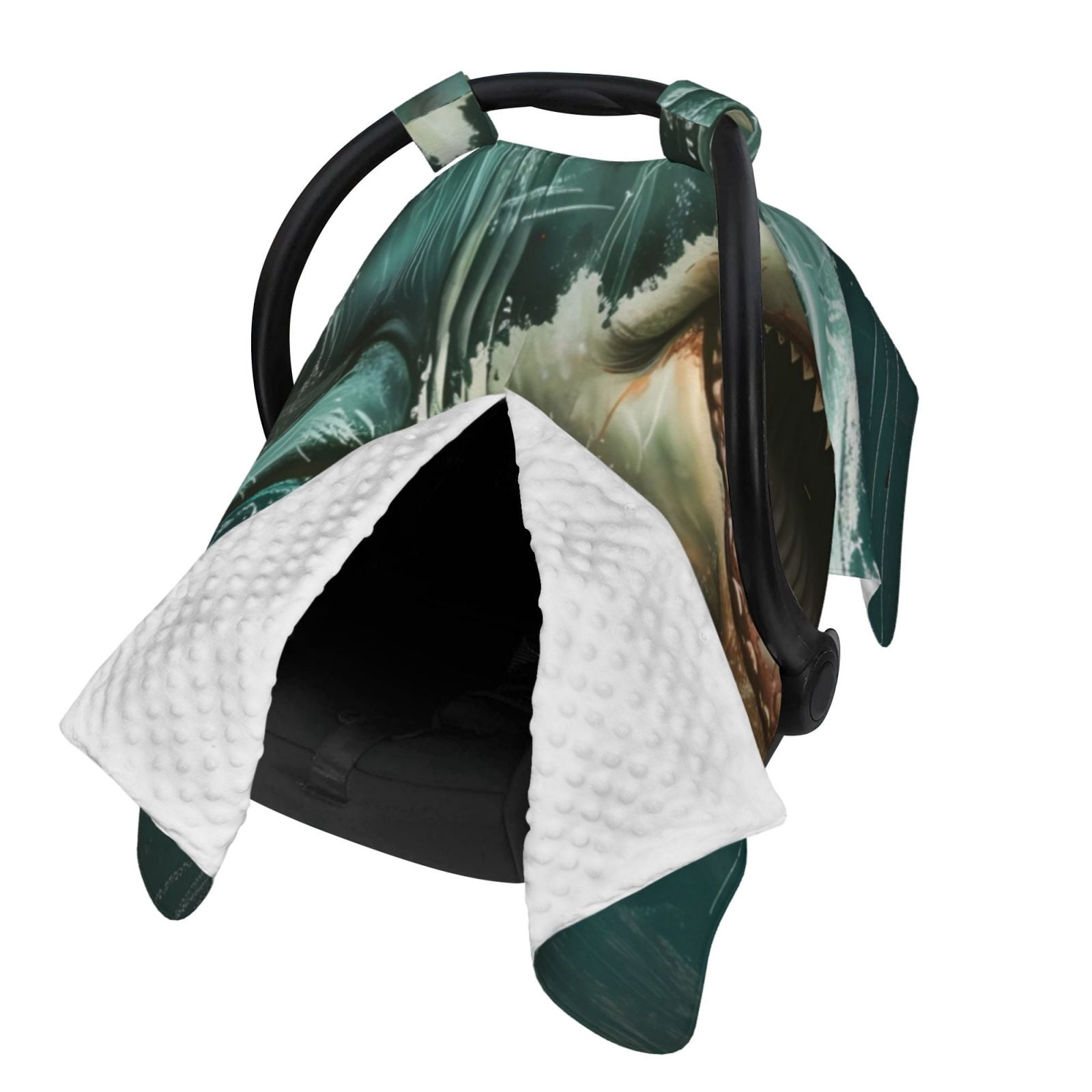 Naloa Abstract Geometric Shark Baby Car Seat Cover, Breathable Baby Carrier Cover, Multiuse Baby Carrier Cover & Nursing Breastfeeding Cover