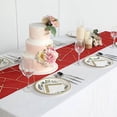 thumbnail image 4 of BalsaCircle 12" x 108" Red Gold Geometric Polyester Table Runner Party Linens Dinner, 4 of 8