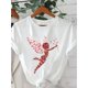 thumbnail image 2 of Camiseta con estampado de Cupido Brillante para mujer - Cuello redondo informal de algodón, manga corta, lavable a máquina - Ideal para primavera y verano, ideal para deportes de ocio, 2 of 7