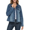 thumbnail image 5 of JuicyTrendz Women’s Classic Denim Jacket Mid Blue M – Button-Down, Long Sleeve, Stylish Outerwear Stretch Jean Jacket, 5 of 6