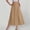 Khaki, variant on Womens a Line Midi Skirt Long Skirt Elastic High Waist A-line Skirt Solid Color Summer Skirt