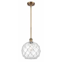 Innovations Lighting - Farmhouse Rope - 1 Light Stem Hung Mini Pendant In