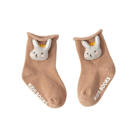 

JunDanmall 1 Pair Infant Socks Cartoon Rabbit Moon Boys Girls Stretchy Non-slip Sweat-absorbent Floor Socks for Party