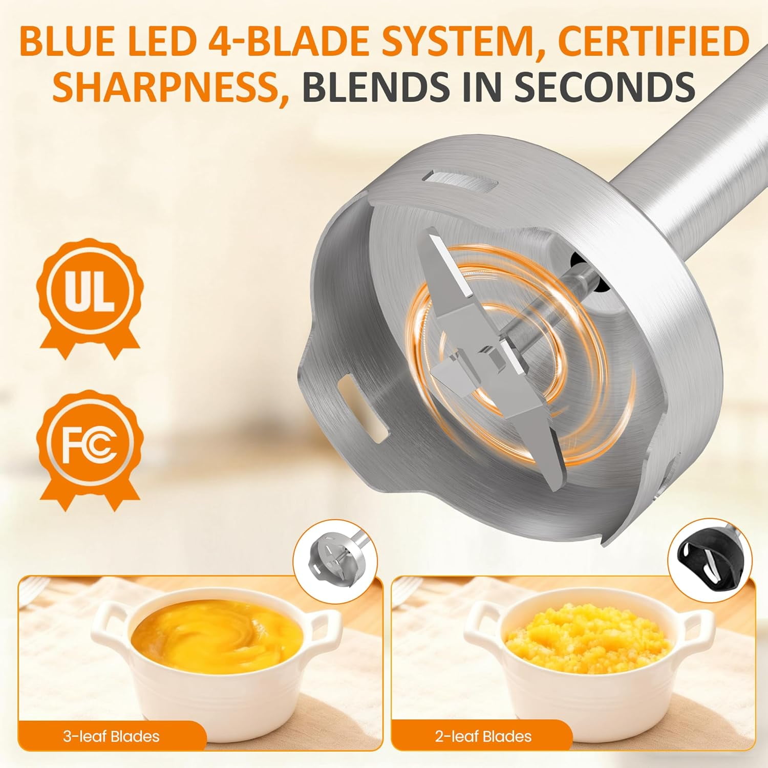 Sunvivi 1000W Immersion Blender Set with 12-Speed Turbo & 10 Accessories for Smoothies, Soups, and Purees