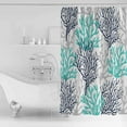 thumbnail image 4 of Small Stall Shower Curtain 48x72 Inch Narrow Half Size Navy Blue Teal Grey Coral Coastal Bath Curtains Bathroom Decor Summer Beach Nautical Ocean Waterproof Shower Curtain Set with Hooks 48 Inch, 4 of 6