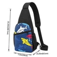 thumbnail image 2 of Wukai Cartoon Shark Versatile Chest Bag with Adjustable Strap and Multiple Pockets for Daily Use, Outdoor Sports, Shopping, and Excursions, 2 of 6