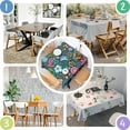 thumbnail image 4 of Pioneer Flower Floral Print Pattern Square Tablecloth,Waterproof Square Table Cover,Wipeable Spillproof Washable Table Cover for Home Kitchen Party Decor 42"X42"(107x107cm), 4 of 6