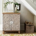 thumbnail image 2 of Sophia & William Accent Storage Cabinet with Silver Flower Carved Pattern, 2 of 9