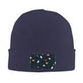 thumbnail image 2 of ZICANCN Halloween Ghost Pumpkin Knit Beanie Hat, Winter Cap Soft Warm Classic Hats for Men Women, Navy Blue, 2 of 8