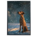 thumbnail image 2 of Starry Night Canvas Inspired Rhodesian Ridgeback Dog Pet Family Friend Peace Oil Painting Art Print Poster Wall Decor, 2 of 6