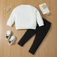thumbnail image 4 of Xyant Baby Girl Fall Winter Clothes Toddler Outfit Letters Graphic Crewneck Sweatshirts + Joggers Pants Set (White,12-18 Months), 4 of 6