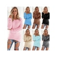 thumbnail image 3 of Gvmfive Women Casual Solid Relaxed Fit Round Neck Long Sleeve Knit Sweater, 3 of 4