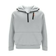 thumbnail image 5 of Zylanna Men's Hooded Sweatshirts with Pockets, Half-Zip Casual Soft & Warm Solid Color Sport Hoodies Pullover for Men Gray, 5 of 7