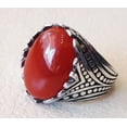 thumbnail image 4 of Red Onyx Mans Ring, Natural Red Onyx Gents Ring, December, Silver Jewelry, 925 Silver Ring, Birthday Gift, Heavy Mens Ring, Arabic Design, Ottoman Style Ring, Christmas, Turkey Mens Signet Ring, 4 of 6