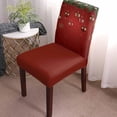 thumbnail image 2 of Chair Covers for Dining Room Set of 4,Winter Christmas Snowflakes Balls Stretch Seat Protector Removable Washable Chairs Slipcovers for Kitchen Banquet Wedding Hotel,Xmas Spruce Leaf Berry on Red, 2 of 6