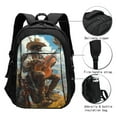 Tebeau Western Guitar Cowboy Print Travel Laptop Backpack Waterproof