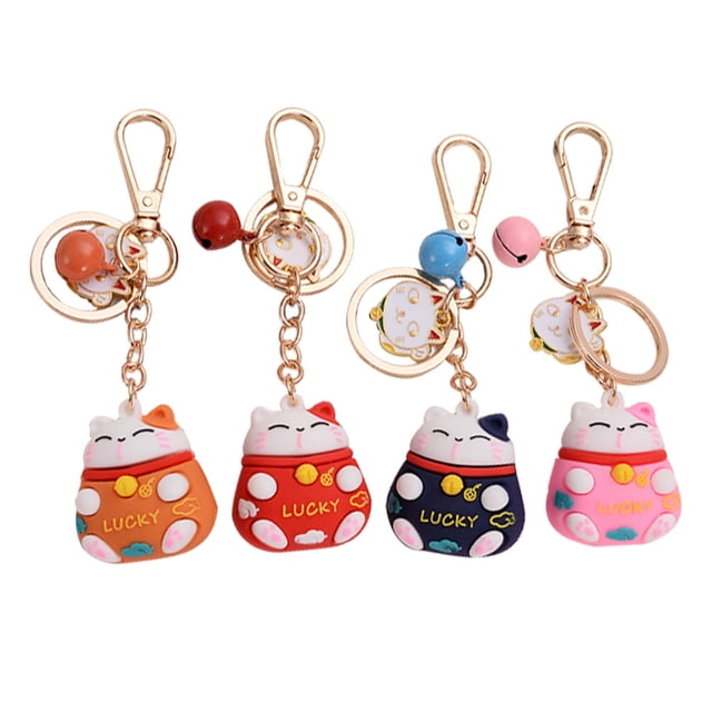 Miangastore 4Pack Orange Cat Keychain Pendant Keychain Keyring Charm for Women and Girls