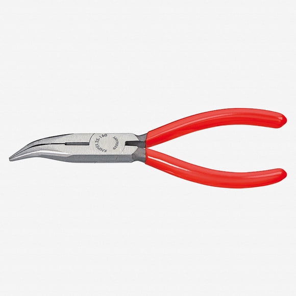 KNIPEX Tools - Long Nose Pliers With Cutter, 40 Degree Angled (2521160)