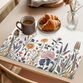 thumbnail image 3 of Spring Flowers Placemats Set of 4, Sunflower Wheat Ears Daisy Retro Non-Slip Place Mats Washable Table Mats for Kitchen Dining Table Decorations Indoor/Outdoor, 3 of 9