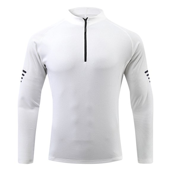 GigrtiJin Men Quick-Dry Active Sports Shirt Quarter Zip Long Sleeve Running Pullover Tops Outdoor Athletic Shirts