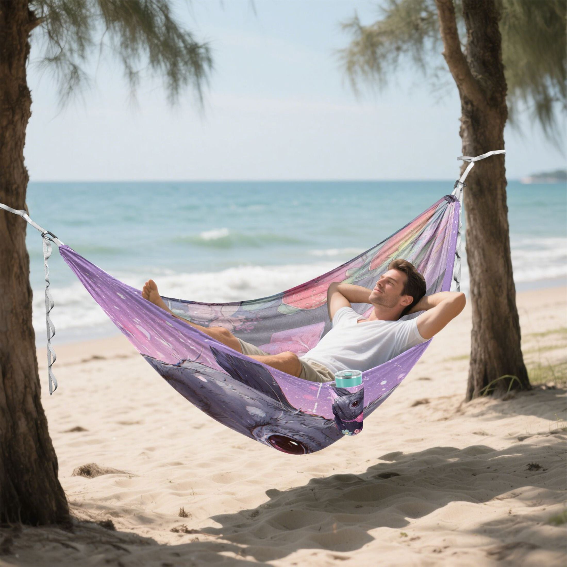 Hanging Hammock Portable Travel Camping For Outdooor Beach Camping Hiking Rabbit Bow Tie
