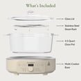 thumbnail image 3 of MAGNIFIQUE 4.5 Quart Cream White Glass Claypot Multi-Cooker, Programmable Round Slow Cooker with Removable Glass Pot, 3 of 8