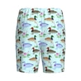 thumbnail image 7 of Daiia Mallard Duck Of Lotus Flowers Mens Woven Stretch Pajama Short,Short Pajama Pants-X-Large, 7 of 7