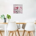 thumbnail image 3 of Farmhouse Floral Wall Art for Living Room, Purple and White Daisy Flower and Butterfly on Rustic Wood Board Canvas Wall Art Framed Artwork Ready to Hang for Bathroom Bedroom Decor, 16L X 12W, 3 of 7