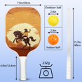 thumbnail image 3 of Pickleball Paddles Set Of 1, Fiberglass Surface, West & Cowboy Print, 1 Paddle, 2 Balls & Bag, 3 of 5