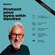 OPULIZE NYX Blue Light Blocking Reading Glasses - Anti-Glare Computer & Gaming Eyewear - 2 Pack - UV & Eyestrain Protection - Rectangular Frame - Brown Gray - Mens Womens - + 2.50