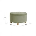 thumbnail image 4 of HomePop Large Round Button Tufted Storage Ottoman, Light Sage Green Velvet, 4 of 8