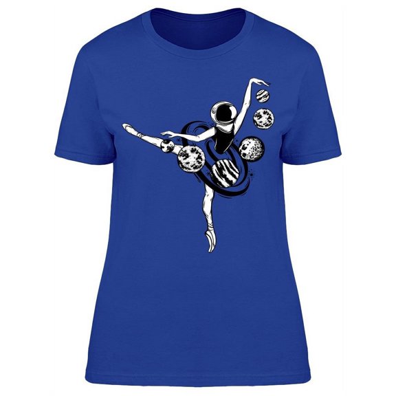 Ballerina Astronaut Planets Pose T-Shirt Women -Image by Shutterstock, Female 3X-Large