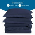 thumbnail image 4 of 800 TC 100% Egyptian Cotton Premium Duvet set Zipper Closur Ultra Soft Durable and Fade Resistant Color Navy Blue Stripe size Full, 4 of 5