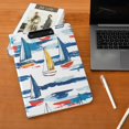 thumbnail image 5 of FORMRS A4 Clipboard Folder with Pen Holder Horizontal Foldable School Office Binder, Dark Blue Hand Drawn Sailboats, 5 of 9