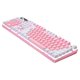 thumbnail image 1 of Teclado para juegos con cable, ergonómico, con sensación mecánica, para oficina, color rosa ABS, 1 of 6
