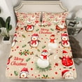 thumbnail image 2 of Manfei Kawaii Penguin Animal Full Size Sheets, Christmas Snowman Bed Sheets, Winter Flower Plant Sheet Sets, Microfiber Bedroom Decor, 4 Pieces, 2 of 7