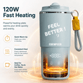 thumbnail image 3 of Temperature Control Heated Coffee Mug Smart Self Heating Travel Mug 14 Oz,Controlled Warmer Keep Coffee Hot Fast for Home, Office and Commute, 3 of 8