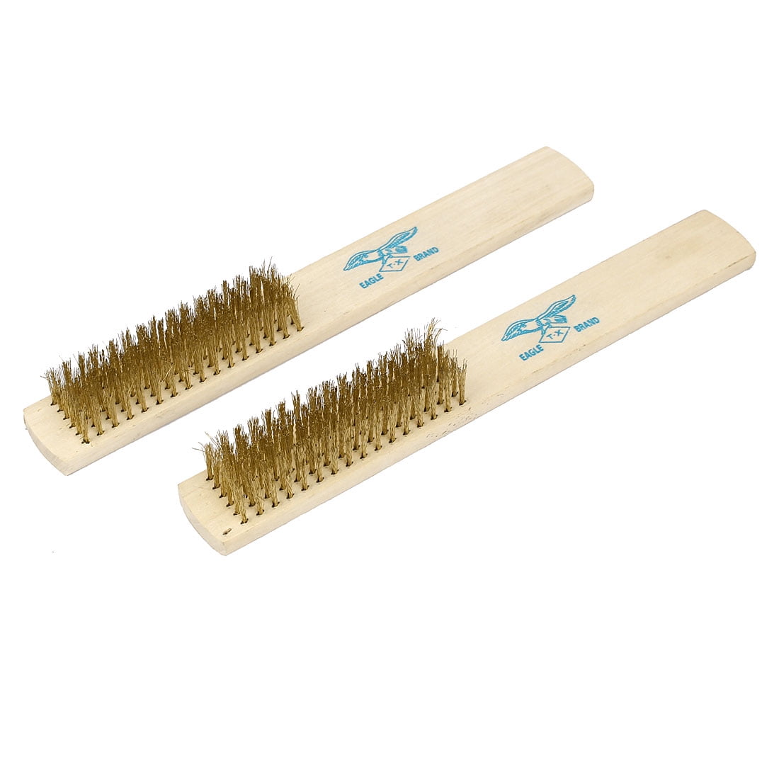 2 Pcs Wooden Handle 6 Rows Brass Wire Cleaning Brush Tool 200mm Length