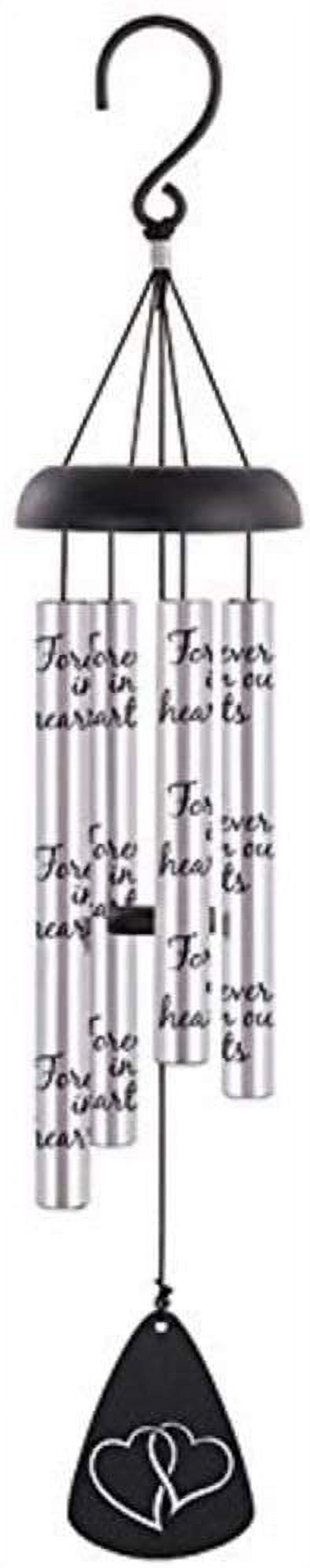 Carson Home Accents 21" “In Our Hearts” Sonnet Wind Chime – Memorial & Inspirational Outdoor Decor