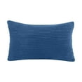 thumbnail image 2 of Velvet Corduroy Striped Decorative Throw Pillow Covers Set of 2,12x20 Inches Rectangle Couch Pillowcases with Hidden Zipper, Royal Blue, 2 of 6