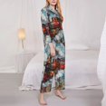 thumbnail image 3 of Honeii Red Train Hot Air Balloon print Women's Pajama Sets Long Sleeve Button Down Sleepwear Nightwear Soft Pjs Lounge Sets-Small, 3 of 7