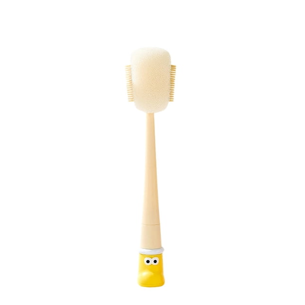 Juego de cepillos para limpiar botellas, kit de limpiapajas para vasos, accesorio de cocina, silicona de mango largo, resistente al calor, fácil de limpiar, cómodo, verde