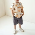 thumbnail image 2 of Tenue d'Été pour Garçons T-Shirt Col Rond et Shorts (2Y 7Y) Kaki 100/3 -4, 2 of 6