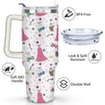 thumbnail image 3 of Cartoon Princess Tumbler with Handle & Straw | Princesses Dress and Rose | Travel Coffee Mug -Birthday/Christmas Gift to Girl/Women, 3 of 6