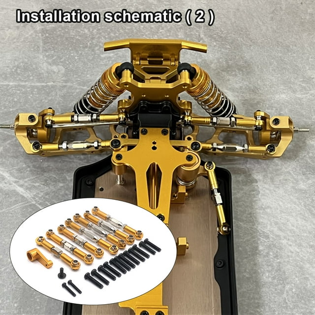 Bras de Servo en Métal Réglable, Kit de Remplacement pour WLtoys 144010 144001 Or